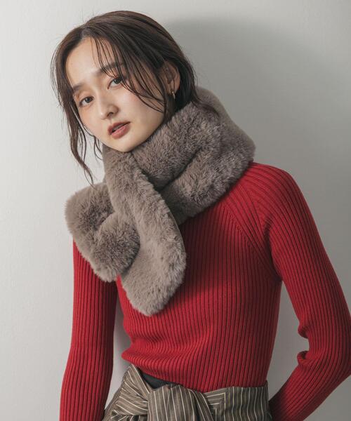 SENSE OF PLACE by URBAN RESEARCH(センスオブプレイスバイアーバンリサーチ)の「ボリュームエコファーティペット(マフラー・レディース・ブラウン/モカ/ベージュ・ONE)」の22枚目の写真