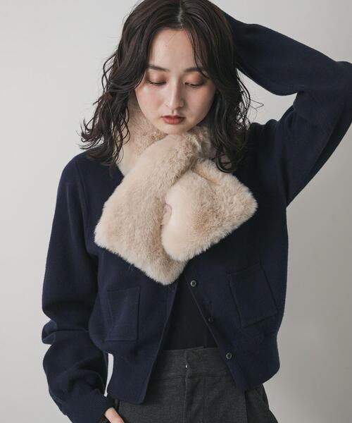 SENSE OF PLACE by URBAN RESEARCH(センスオブプレイスバイアーバンリサーチ)の「ボリュームエコファーティペット(マフラー・レディース・ブラウン/モカ/ベージュ・ONE)」の4枚目の写真