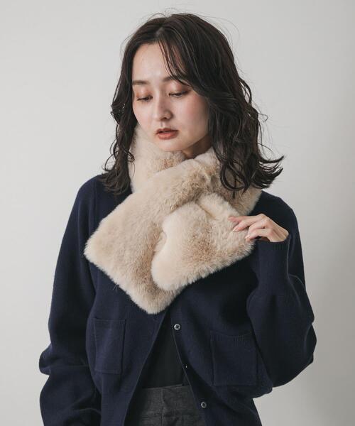 SENSE OF PLACE by URBAN RESEARCH(センスオブプレイスバイアーバンリサーチ)の「ボリュームエコファーティペット(マフラー・レディース・ブラウン/モカ/ベージュ・ONE)」の5枚目の写真