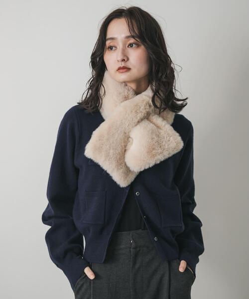 SENSE OF PLACE by URBAN RESEARCH(センスオブプレイスバイアーバンリサーチ)の「ボリュームエコファーティペット(マフラー・レディース・ブラウン/モカ/ベージュ・ONE)」の6枚目の写真