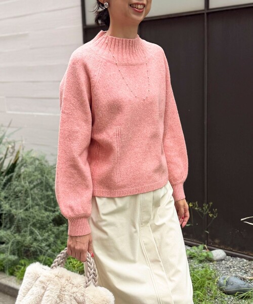 ウォッシャブルワイドネックプルオーバーニット（ニット/セーター