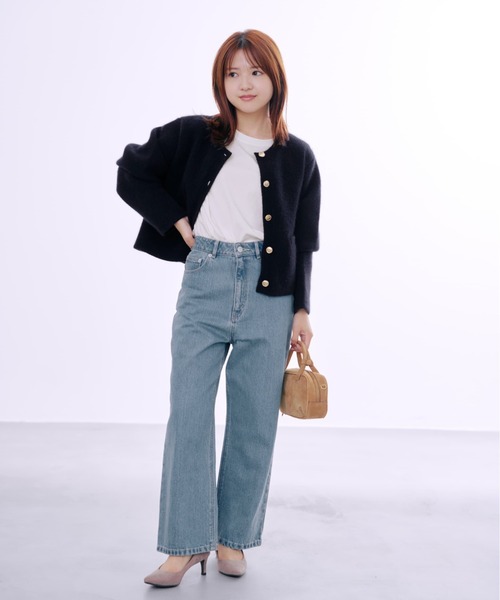 COHINA(コヒナ)の「フォックスアンゴラダブルフェイスニットジャケット 【低身長・小柄女性】(カーディガン/ボレロ・レディース・グレー/ベージュ/ブラウン/ネイビー・ONE SIZE)」の21枚目の写真
