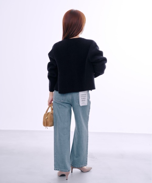 セール】フォックスアンゴラダブルフェイスニットジャケット 【低身長