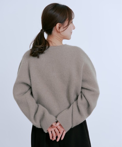 セール】フォックスアンゴラダブルフェイスニットジャケット 【低身長