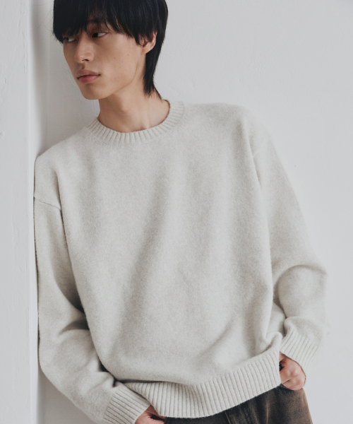 NODU（ノードユー）の「フォーマルベーシックラウンドニット[アイボリー]（ニット/セーター・メンズ・その他・MEDIUM/LARGE）」の2枚目の写真
