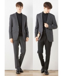 SUIT SELECT（スーツセレクト）の「【コーディネートパンツ付き】【おうちで洗えるストレッチスーツ】【すぐ着られるパンツ裾上げ済仕様】【CLASSICO TAPERED】/2釦シングルスーツ 1タック/ハウンドトゥース/ウエストムーブ/「4S」（スーツセット）」