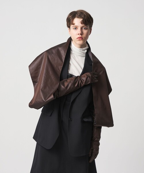 6（ロク）の「＜6(ROKU)＞ストール グローブ（ストール/ショール・レディース・ダークブラウン・FREE）」の3枚目の写真