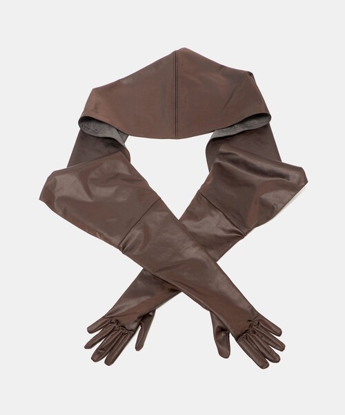 6（ロク）の「＜6(ROKU)＞ストール グローブ（ストール/ショール・レディース・ダークブラウン・FREE）」の5枚目の写真