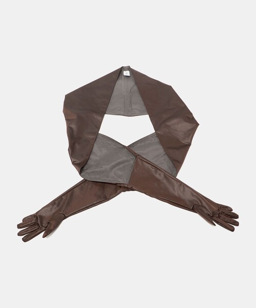 6（ロク）の「＜6(ROKU)＞ストール グローブ（ストール/ショール・レディース・ダークブラウン・FREE）」の6枚目の写真