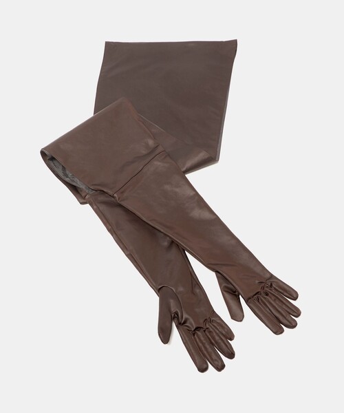 6（ロク）の「＜6(ROKU)＞ストール グローブ（ストール/ショール・レディース・ダークブラウン・FREE）」の7枚目の写真