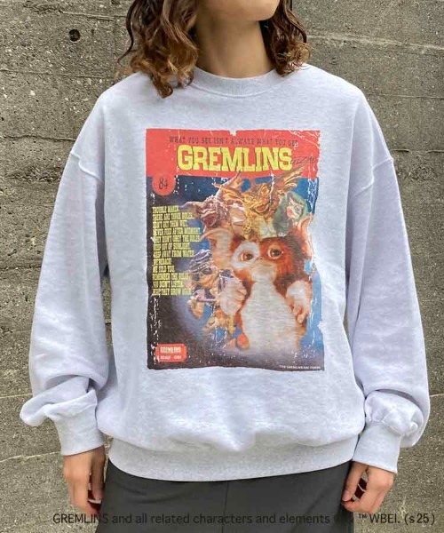 Bleu Bleuet（ブルーブルーエ）の「グレムリンムービーポスタートレーナー（スウェット・レディース・ライトグレー/チャコールグレー・M）」の2枚目の写真