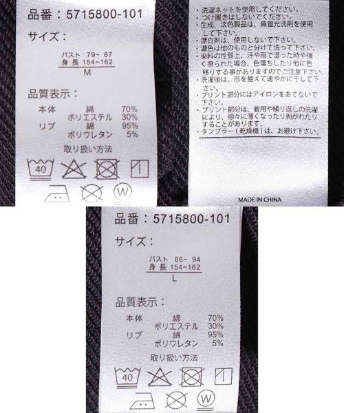 Bleu Bleuet（ブルーブルーエ）の「グレムリンムービーポスタートレーナー（スウェット・レディース・ライトグレー/チャコールグレー・M）」の20枚目の写真