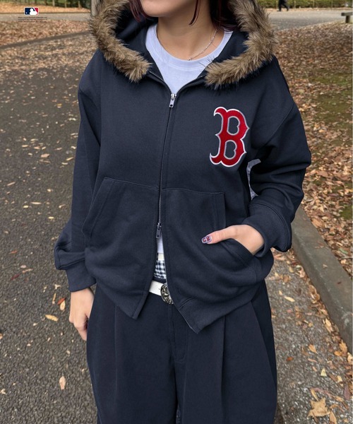 別注】MLB/刺繍フェイクファーフードパーカー（パーカー）｜sedacle