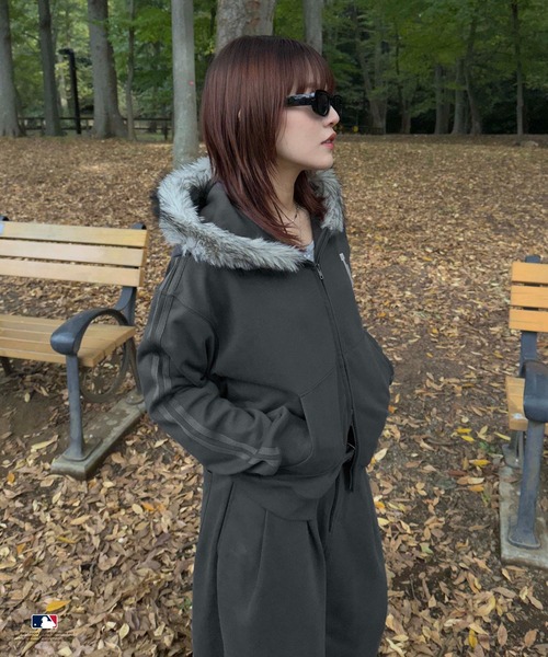 別注】MLB/刺繍フェイクファーフードパーカー（パーカー）｜sedacle