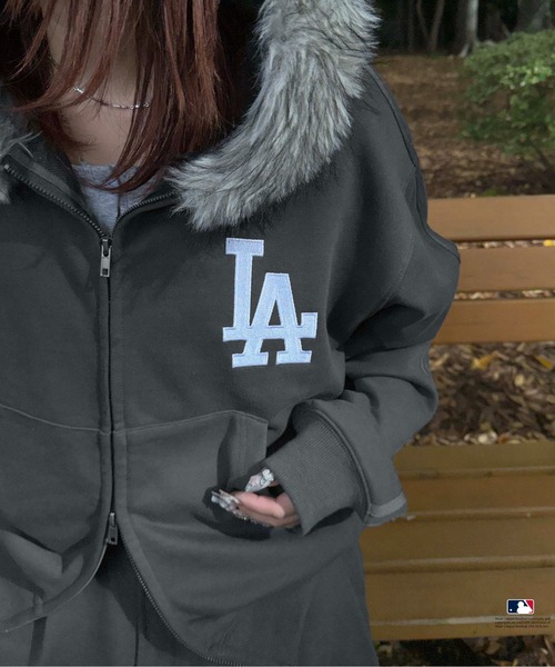 まぁ♡さん　MLB ファージャケット　ジャンバー ROPE'｜【MLB COLLECTION BY JUN】フェイクファーブルゾン | Rakuten