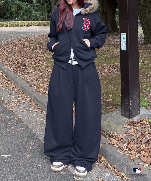 まぁ♡さん　MLB ファージャケット　ジャンバー ROPE'（ロペ） コート アウター 「MLB COLLECTION BY JUN」フェイク