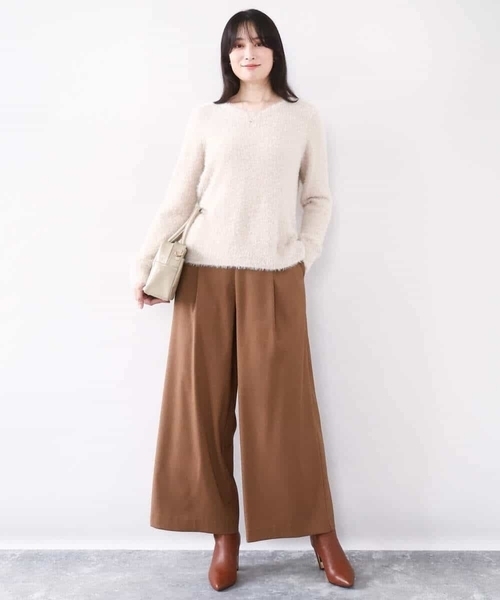 OFUON le MK(オフオンルエムケー)の「ミニスパンコールシャギーニット/洗える/WEB限定サイズあり(ニット/セーター・レディース・ベージュ/ネイビー/オレンジ/ライトブルー・36/38)」の22枚目の写真