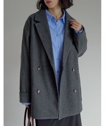 [2025 WINTER COLLECTION]フェイクウールルーズシルエットダブルテーラードジャケット