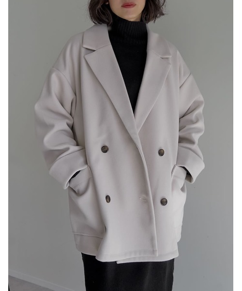 Re:EDIT（リエディ）の「[2025 WINTER COLLECTION]フェイクウールルーズシルエットダブルテーラードジャケット（テーラードジャケット・レディース・ブラック/アイボリー/ブラウン/チャコール/ベージュ・MEDIUM）」の15枚目の写真