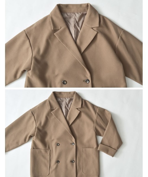 Re:EDIT（リエディ）の「[2025 WINTER COLLECTION]フェイクウールルーズシルエットダブルテーラードジャケット（テーラードジャケット・レディース・ブラック/アイボリー/ブラウン/チャコール/ベージュ・MEDIUM）」の22枚目の写真