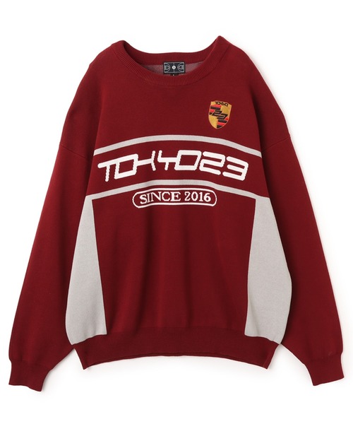TOKYO 23(トウキョウニジュウサン)の「TOKYO 23 Racing Emblem Sweater / トウキョウ 23 レーシング エンブレム セーター(ニット/セーター・メンズ・レッド/ブラック・M/L/XL/XXL)」の2枚目の写真