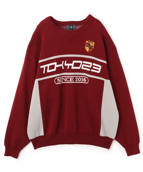 TOKYO 23(トウキョウニジュウサン)の「TOKYO 23 Racing Emblem Sweater / トウキョウ 23 レーシング エンブレム セーター(ニット/セーター・メンズ・レッド/ブラック・M/L/XL/XXL)」の4枚目の写真