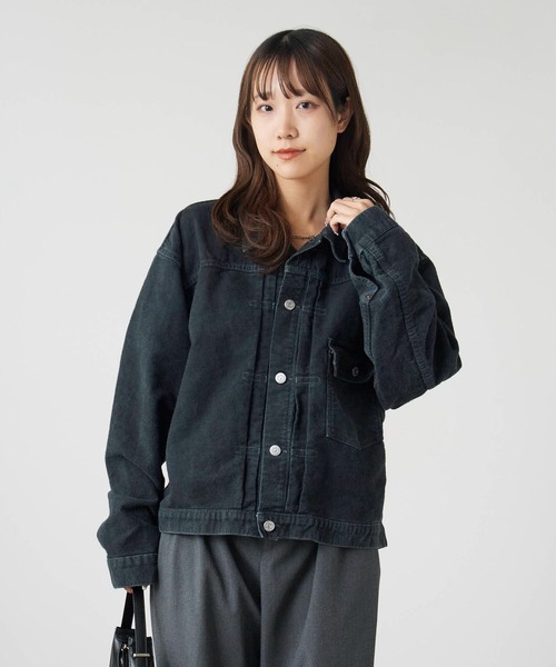REMI RELIEF（レミレリーフ）の「REMI RELIEF/レミレリーフ モールスキン 1st JKT ジンバブエコットン デニムジャケット（デニムジャケット・メンズ・ブラック・M/L/XL）」の15枚目の写真