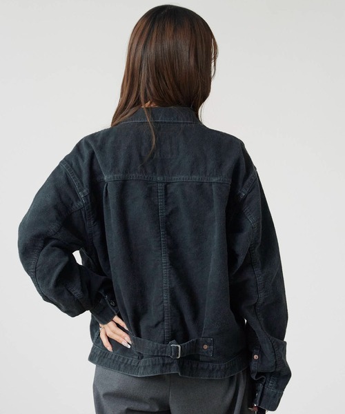 REMI RELIEF（レミレリーフ）の「REMI RELIEF/レミレリーフ モールスキン 1st JKT ジンバブエコットン デニムジャケット（デニムジャケット・メンズ・ブラック・M/L/XL）」の12枚目の写真