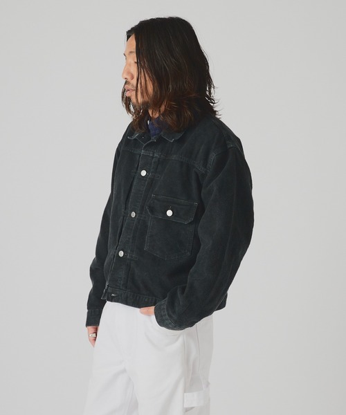 REMI RELIEF（レミレリーフ）の「REMI RELIEF/レミレリーフ モールスキン 1st JKT ジンバブエコットン デニムジャケット（デニムジャケット・メンズ・ブラック・M/L/XL）」の19枚目の写真