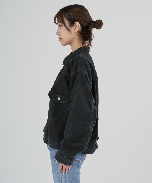 REMI RELIEF（レミレリーフ）の「REMI RELIEF/レミレリーフ モールスキン 1st JKT ジンバブエコットン デニムジャケット（デニムジャケット・メンズ・ブラック・M/L/XL）」の9枚目の写真