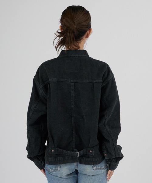 REMI RELIEF（レミレリーフ）の「REMI RELIEF/レミレリーフ モールスキン 1st JKT ジンバブエコットン デニムジャケット（デニムジャケット・メンズ・ブラック・M/L/XL）」の8枚目の写真