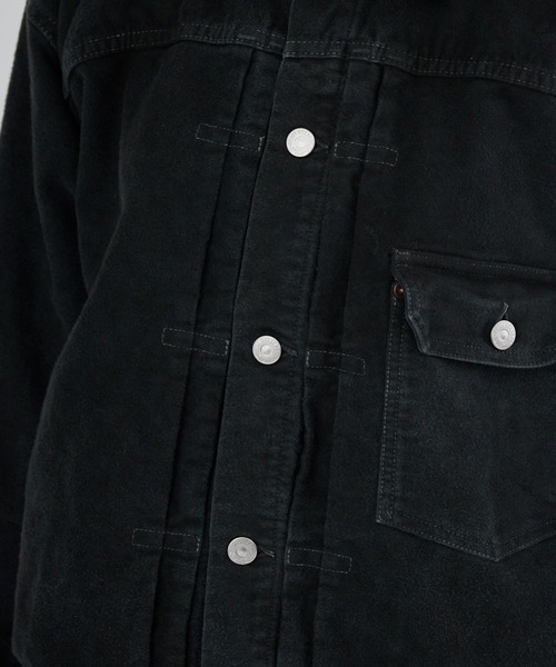 REMI RELIEF（レミレリーフ）の「REMI RELIEF/レミレリーフ モールスキン 1st JKT ジンバブエコットン デニムジャケット（デニムジャケット・メンズ・ブラック・M/L/XL）」の6枚目の写真