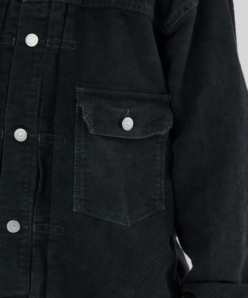 REMI RELIEF（レミレリーフ）の「REMI RELIEF/レミレリーフ モールスキン 1st JKT ジンバブエコットン デニムジャケット（デニムジャケット・メンズ・ブラック・M/L/XL）」の5枚目の写真