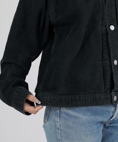 REMI RELIEF（レミレリーフ）の「REMI RELIEF/レミレリーフ モールスキン 1st JKT ジンバブエコットン デニムジャケット（デニムジャケット・メンズ・ブラック・M/L/XL）」の3枚目の写真