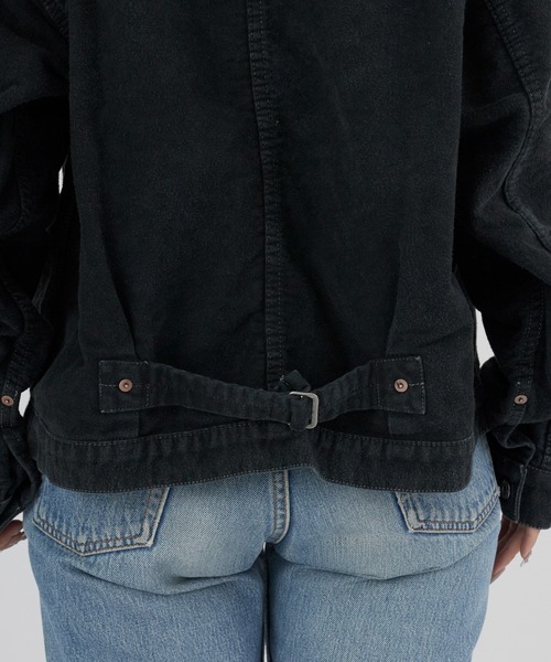 REMI RELIEF（レミレリーフ）の「REMI RELIEF/レミレリーフ モールスキン 1st JKT ジンバブエコットン デニムジャケット（デニムジャケット・メンズ・ブラック・M/L/XL）」の2枚目の写真