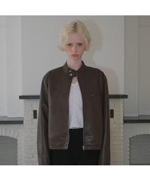 CURETTY（キュリティ）の「C EMBROIDERY FAUX RIDER JACKET_BROWN（ライダースジャケット）」