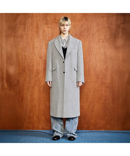 LMOOD(エルムード)の「ビッグマムヘリンボーンシングルコートグレー(チェスターコート・レディース・その他・46/48)」の1枚目の写真