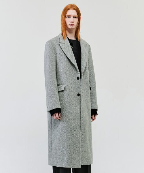 LMOOD(エルムード)の「ビッグマムヘリンボーンシングルコートグレー(チェスターコート・レディース・その他・46/48)」の11枚目の写真