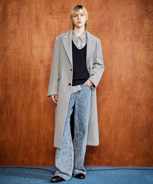 LMOOD(エルムード)の「ビッグマムヘリンボーンシングルコートグレー(チェスターコート・レディース・その他・46/48)」の9枚目の写真