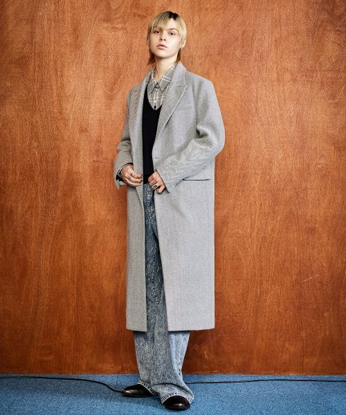 LMOOD(エルムード)の「ビッグマムヘリンボーンシングルコートグレー(チェスターコート・レディース・その他・46/48)」の8枚目の写真