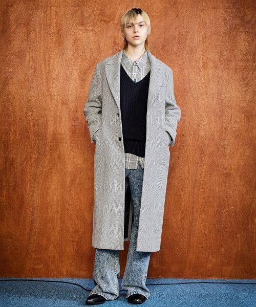 LMOOD(エルムード)の「ビッグマムヘリンボーンシングルコートグレー(チェスターコート・レディース・その他・46/48)」の7枚目の写真