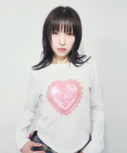 RUSTICCLUB(ラスティッククラブ)の「Heart Concho Long sleeve_White(Tシャツ/カットソー・レディース・クリーム・FREE)」の1枚目の写真