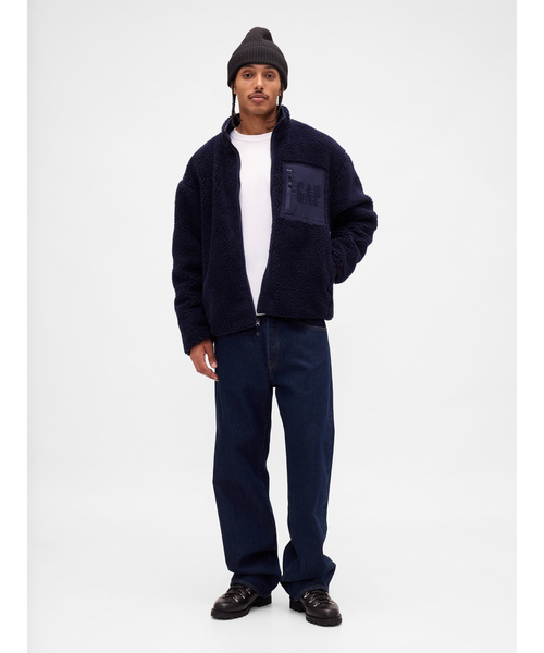 GAP(ギャップ)の「ボア オーバーサイズ GAPロゴ ジップアップジャケット(その他アウター・メンズ・ネイビー/ワイン/ブラック・XL/L/M/S/XS)」の10枚目の写真