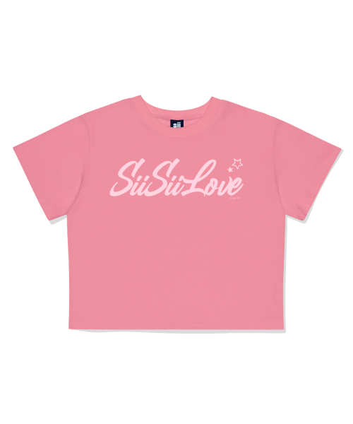 PAGESIISII(ページシシ)の「シシラブプリンティングクロップ半袖Tシャツピンク(Tシャツ/カットソー・レディース・その他・FREE)」の1枚目の写真