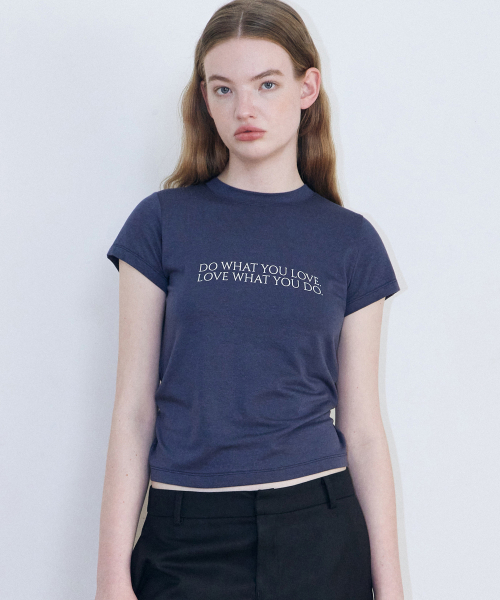 LADY VOLUME（レディーボリューム）の「ドゥワットユラブTシャツ (ネイビー)（Tシャツ/カットソー・レディース・その他・SMALL/MEDIUM）」の2枚目の写真