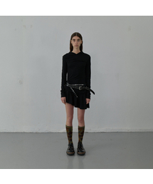 HOODED JERSEY DRESS (BLACK)