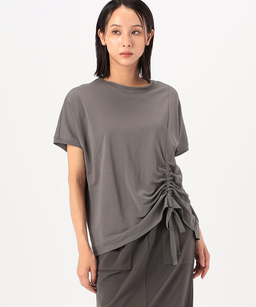Gabardine K.T(ギャバジンケーティー)の「〔 +サイズ 〕 和紙ジャージー ブラウス仕立てのカットソー(Tシャツ/カットソー・レディース・オフホワイト・13号)」の5枚目の写真