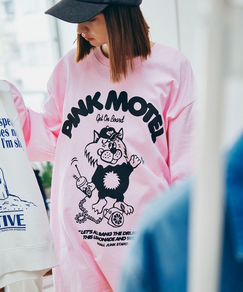 M2633 PINK MOTEL ベアープリントロンT（Tシャツ/カットソー）｜RNA