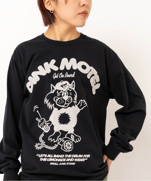 RNA(アールエヌエー)の「M2633 PINKMOTEL ベアープリントロンT(Tシャツ/カットソー・レディース・ピンク/ホワイト/ブラック・MEDIUM)」の1枚目の写真