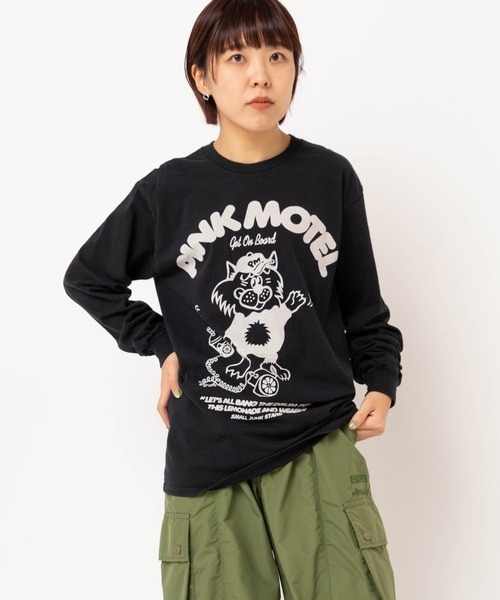 RNA(アールエヌエー)の「M2633 PINKMOTEL ベアープリントロンT(Tシャツ/カットソー・レディース・ピンク/ホワイト/ブラック・MEDIUM)」の9枚目の写真